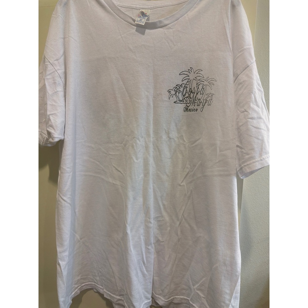 Yazbek Mens Costa Maya Mexico Bad Fish Graphic T-Shirt White XL